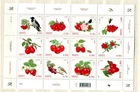 EST_918 2026 Estonia Red Fruits birds butterflies bees insects SHEET MNH