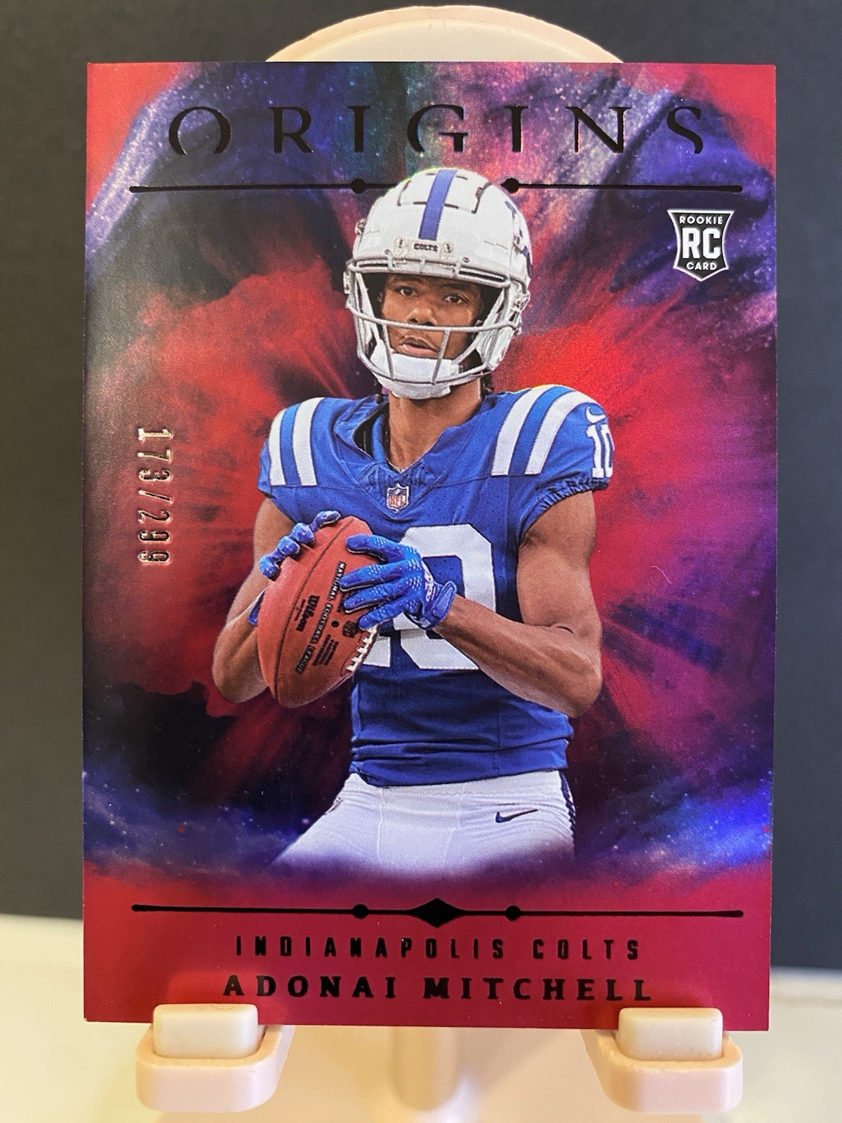 2024 Panini Origins - Rookies Adonai Mitchell #108 Holo Red /299 (RC)