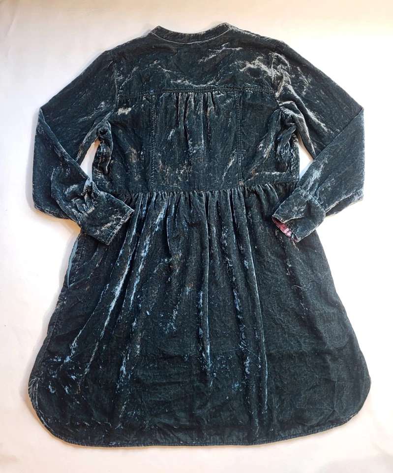 Anthropologie Holding Horses Nantes Crushed Velvet Shirt Dress Green Size S - Image 3 of 4