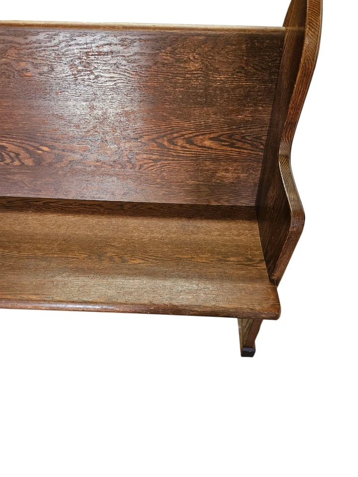 Antiguo Banco Sinagoga Iglesia Banco Roble Macizo Neo Gótico Renacimiento Estrella de David B Foto 3 de 4