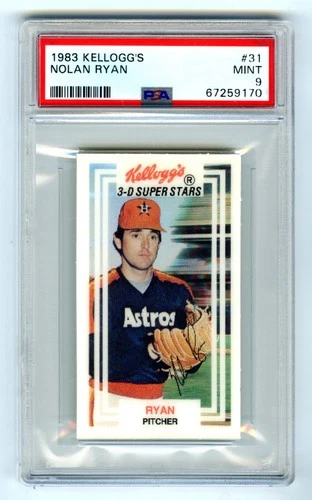 NOLAN RYAN (POP 190) 1983 KELLOGG'S 3-D SUPER STARS PSA-9 MINT CARD #31~NEW CASE