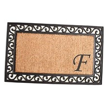 Home & More 104021830 Versailles Monogram Doormat 18" x 30", Natural/Black