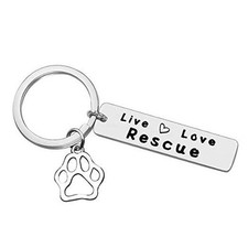 Pet Rescue Gifts Keychain Live Love Rescue Keychain Dog Lover Gifts Cat Owner