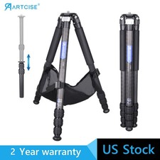 Carbon Fiber Tripod Heavy Duty Travel Camera Tripod Compact Stand for Canon Sony