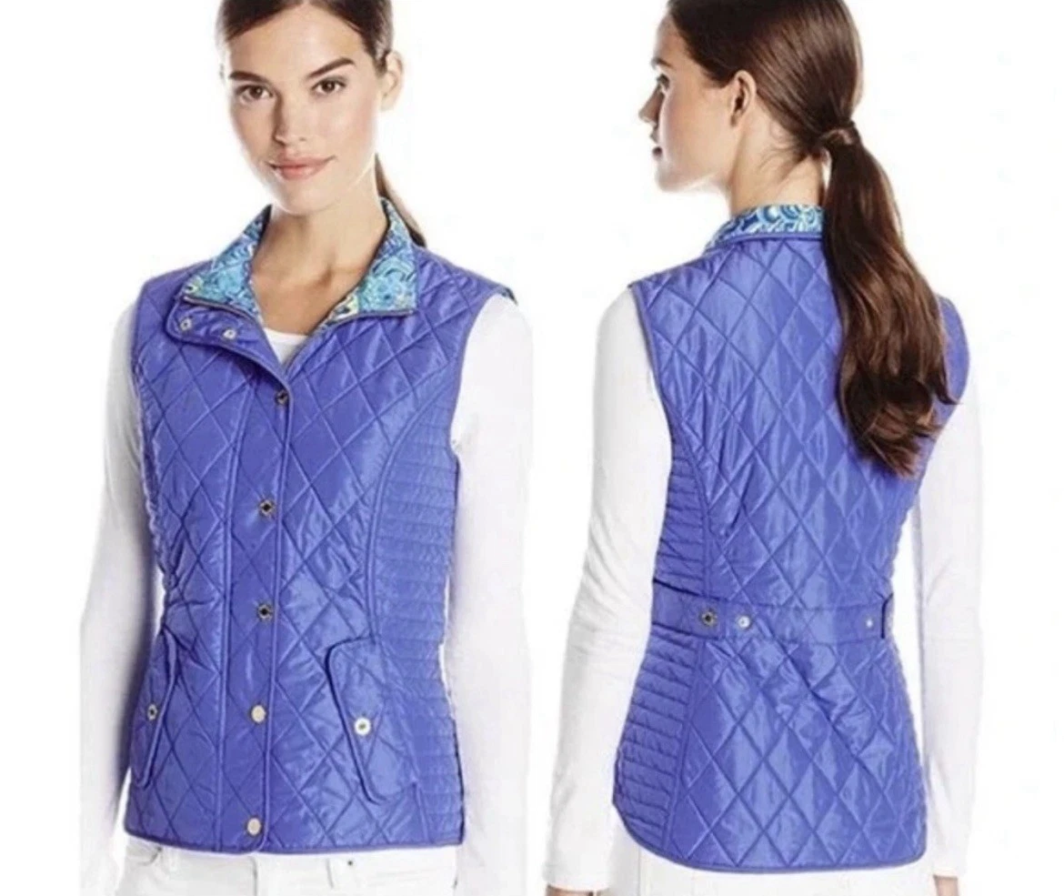 Gilet Matelassé Lilly Pulitzer Bleu - Taille S Petite, Duvet, Neuf Avec étiquettes, Rare