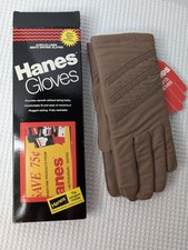 Men's Hanes Acrylic-Lined Driving Gloves Sz Lrg Mocha 1991 New Vtg Repels Rain
