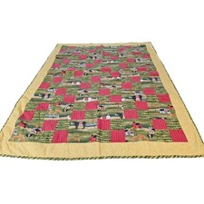 Farmhouse Patchwork Quilt 41x50 Multicolor Ex...