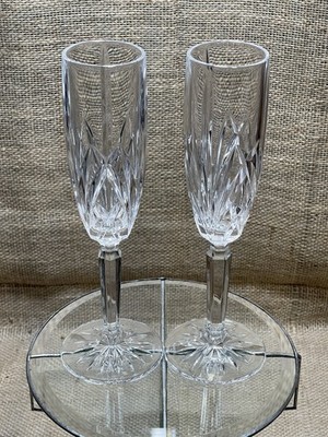 Set of 2 - Marquis by Waterford Brookside Crystal Champagne Flutes / Glasses 9''