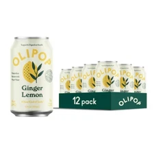 OLIPOP Ginger Lemon Soda - 12ct/12 fl oz Cans