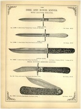1902 PAPER AD Press button hunting knife Dirk Bowie Knives The Victor