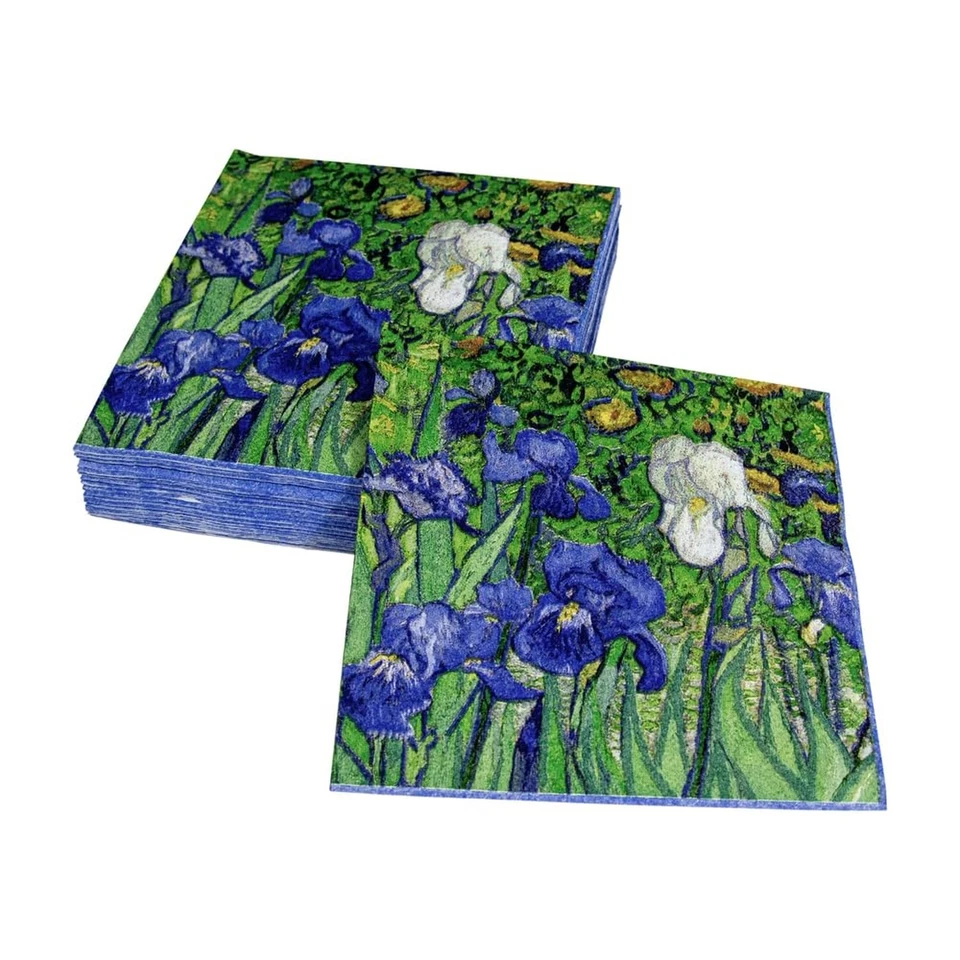 Servilletas de cóctel de papel con lirios Caspari Van Gogh - 20 por paquete Foto 4 de 4