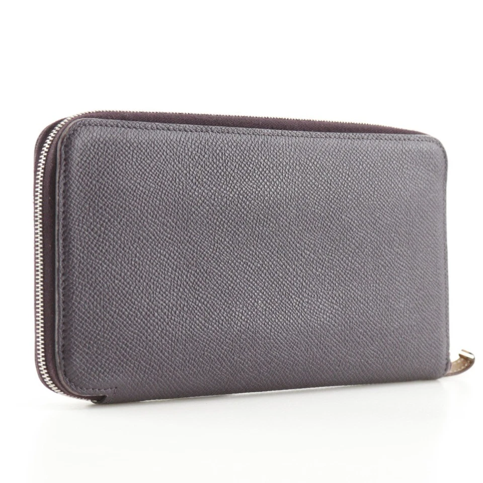 Cartera posada larga de seda HERMES Azap Cassis púrpura Epsom para mujer Foto 3 de 4