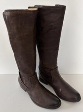 Women's Frye Melissa Scrunch Leather Tall Riding Boots Brown -Size 7M MSRP 385