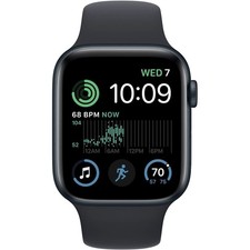 Apple Watch SE 2nd Gen GPS Cell 44mm Aluminum Case w/ Midnight Sport Band -M/L