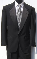 40R Classic Mens Black One Button Notch Tuxedo Package for Prom Wedding Discount