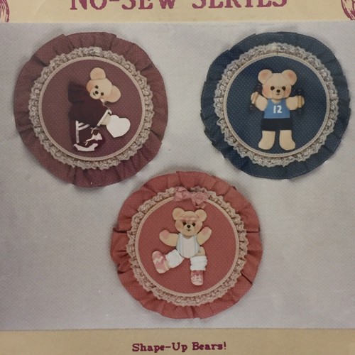 Vintage 80s No Sew Series Shape Up Bears Hoop Sewing Pattern Yours Mine Ours 106 - Picture 2 of 6