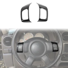 Carbon Fiber Interior Steering Wheel Trim Cover Frame for Jeep Liberty 1999-2007