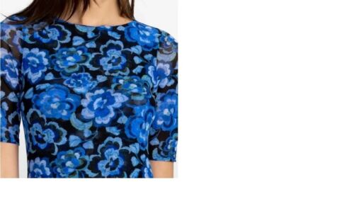 Johnny Was Blue Calanthe Mesh Midi Dress, Size Large NWT - Picture 3 of 8