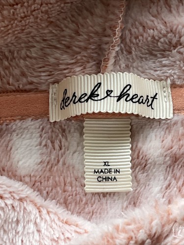 Derek Heart Women’s So Soft and Fuzzy Happy Face Peach Hoodie XL - Picture 4 of 8