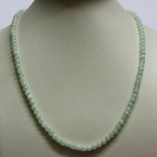 Certified Natural Grade A Untreated Icy Light Green Jadeite Jade Necklace N225