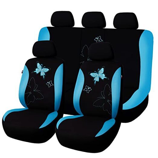Butterfly car seat Covers ful Set Fashion Universal Full set -- Lace Mint Blue