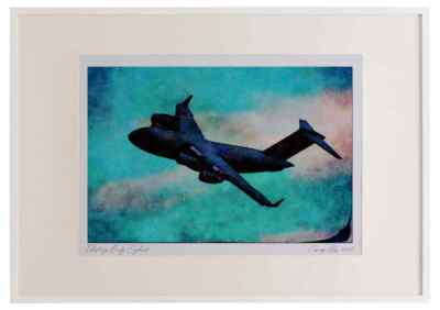 727045 McDonnell Douglas C17 A _Globemaster III_, In Flight, England Watercolou