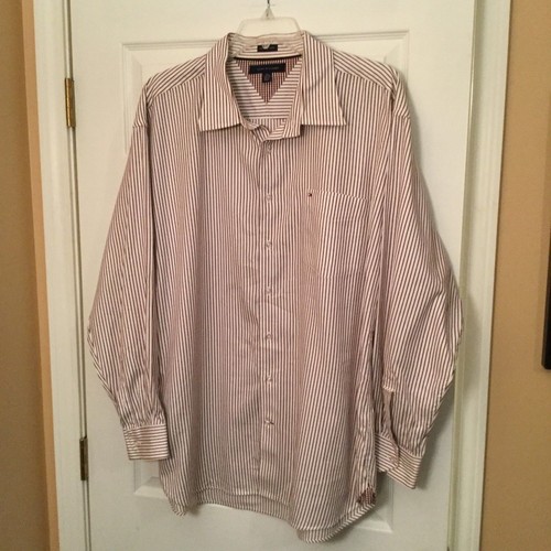 Tommy Hilfiger Herren 80er Jahre 2-lagig Stoff Langarm Button Down Hemd Größe XXL 2XL - Bild 2 von 4