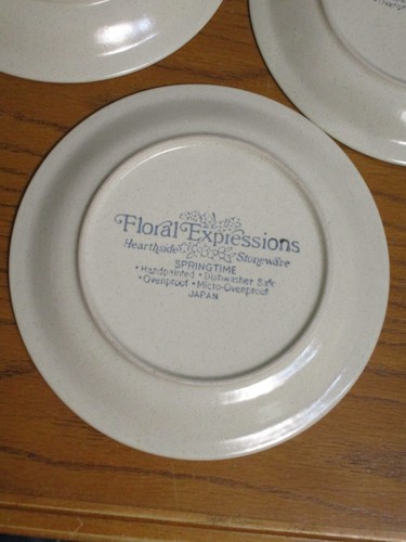 Lote de 7 platos de almuerzo de primavera de gres Hearthside con expresiones florales Japón - Imagen 16 de 17