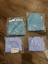 Lot Of 4 Blue Knit Hats Beanie New One Size Winter Hat Soft