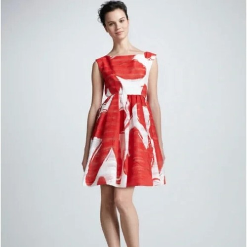 Alice + Olivia ausgestelltes Kleid Damen Größe M bedruckter Taft. Multicolor - Bild 2 von 10