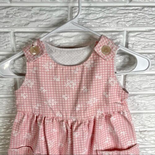 Mono vaquero floral rosa y blanco vintage para niños talla 6 - Imagen 2 de 4