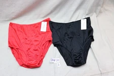 Vintage NYLON Panties Fashions By Teri Size 7 RED Black  Pin-Up Intimate Retro