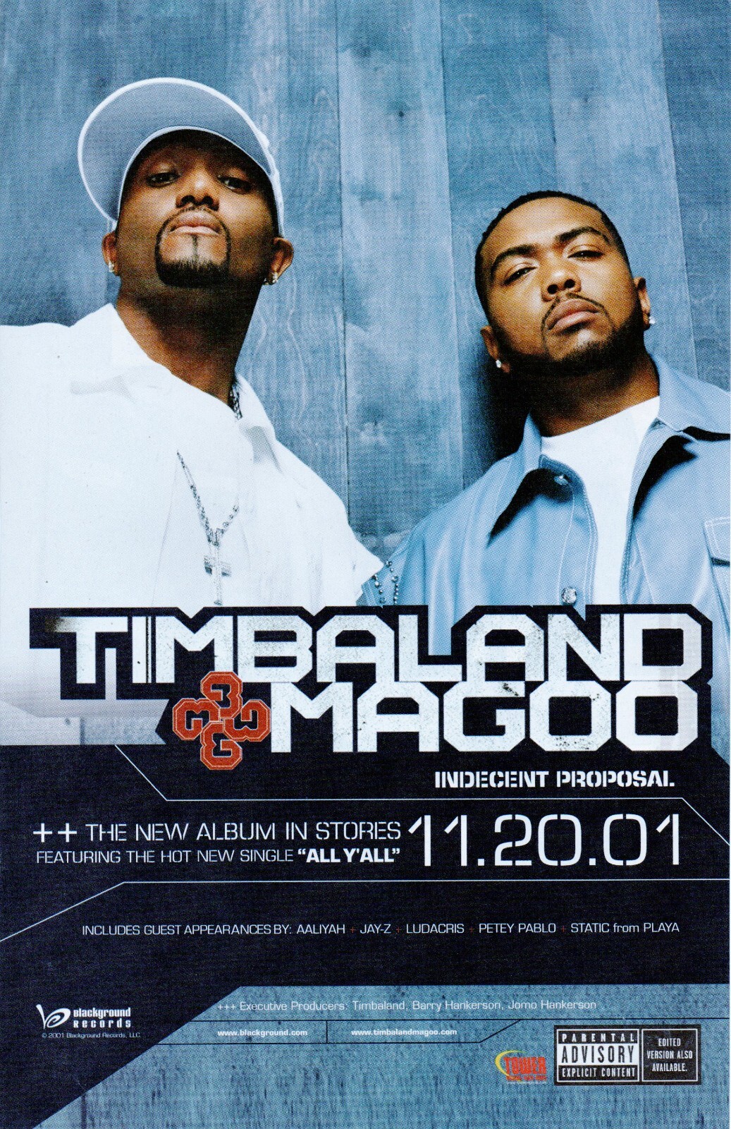2001 TIMBALAND & MAGOO Indecent Proposal MUSIC PRINT AD WALL ART