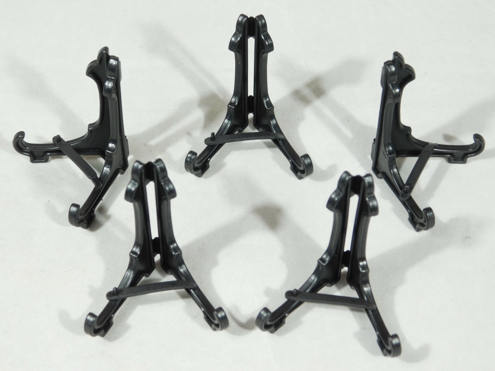 Easel Display Stand Lot of FIVE! Mini Size Plastic Folding Black Color