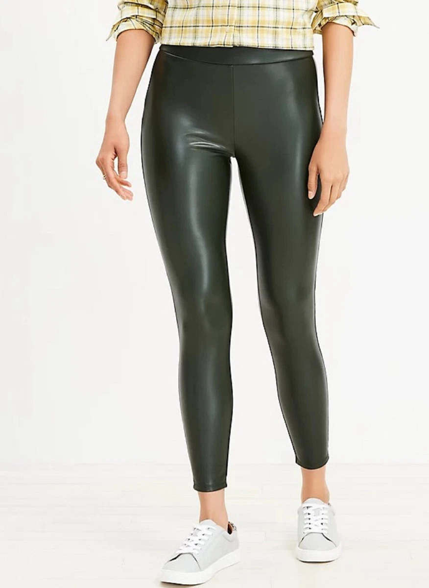 LOFT Faux Leather Leggings in Green Size M nwt