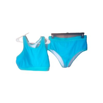 Yonique Womens Plus Size Blue 2 Pc Bikini Swimsuit Size 16W NWT