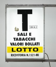 Insegna luminosa bifacciale Sali Tabacchi Valori Bollati Lotto Ricevitoria Milan
