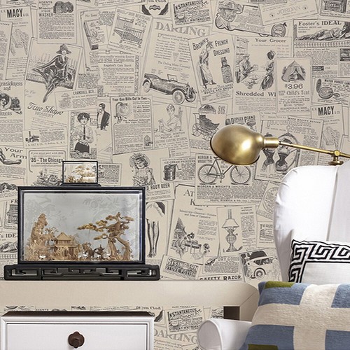 3m Self Adhesive Retro Newspaper Wallpaper Waterproof Furniture Contact Paper - Picture 5 of 7