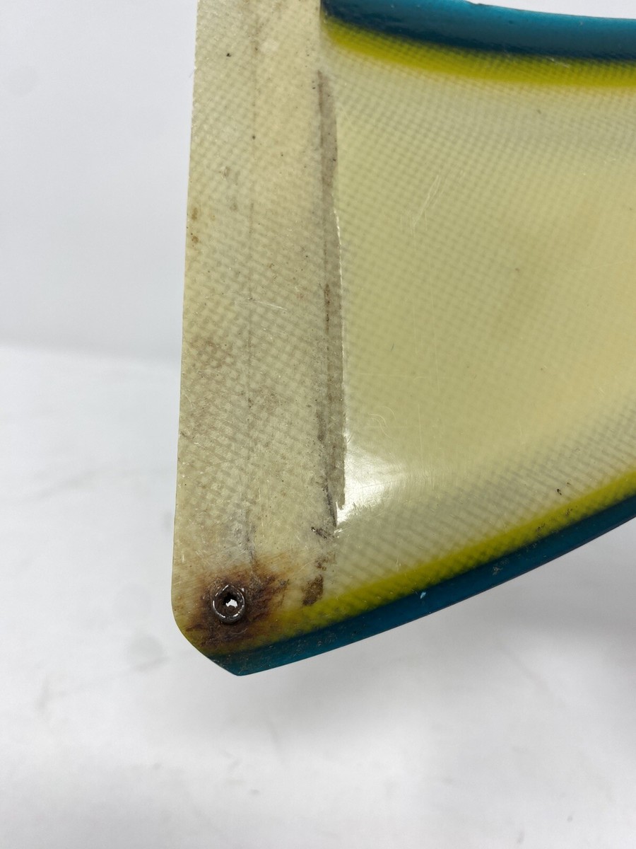 RARE Crazy Original Colorful Surfboard Fin Vintage Yellow