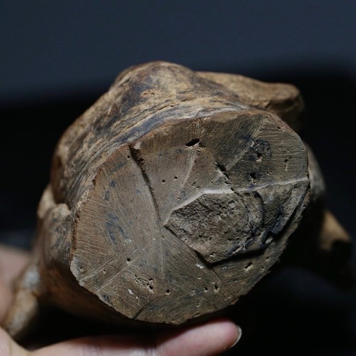 H01 Ancient Pottery tomb Guardian Lokapala's head of Tang Dynasty. 唐代镇墓天王俑头 - Picture 4 of 8