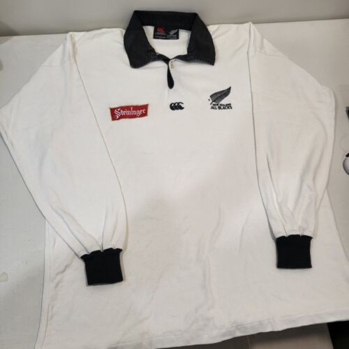 Camiseta deportiva de visitante vintage All Blacks Rugby Union XL Steinlager Canterbury RARA - Imagen 1 de 6