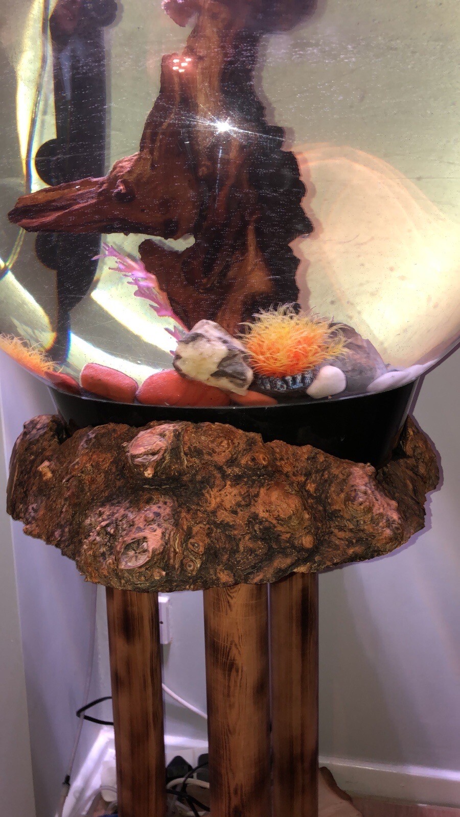 Biorb Fish Tank, Large. With Custom/ Bespoke Stand Made From A Split