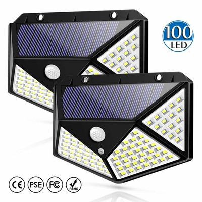 100 Led Solarleuchte Mit Bewegungsmelder Solarstrahler Aussenleuchte Gartenlampe Ebay