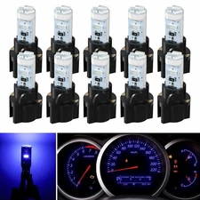 10X Blue T5 74 3014-5SMD LED Instrument Panel Cluster Light W/ Twist Socket