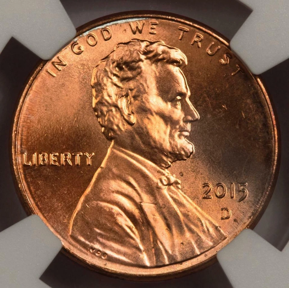 2015 D NGC MS66RD Struck On Defective Copper Plating Shield Cent Mint Error Rare - Image 3 of 4