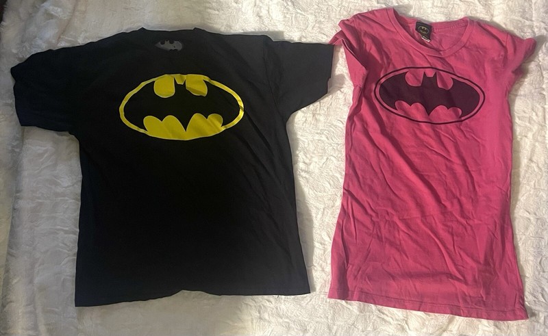 Batman t-shirts Women’s Pink Small Child’s Large Black