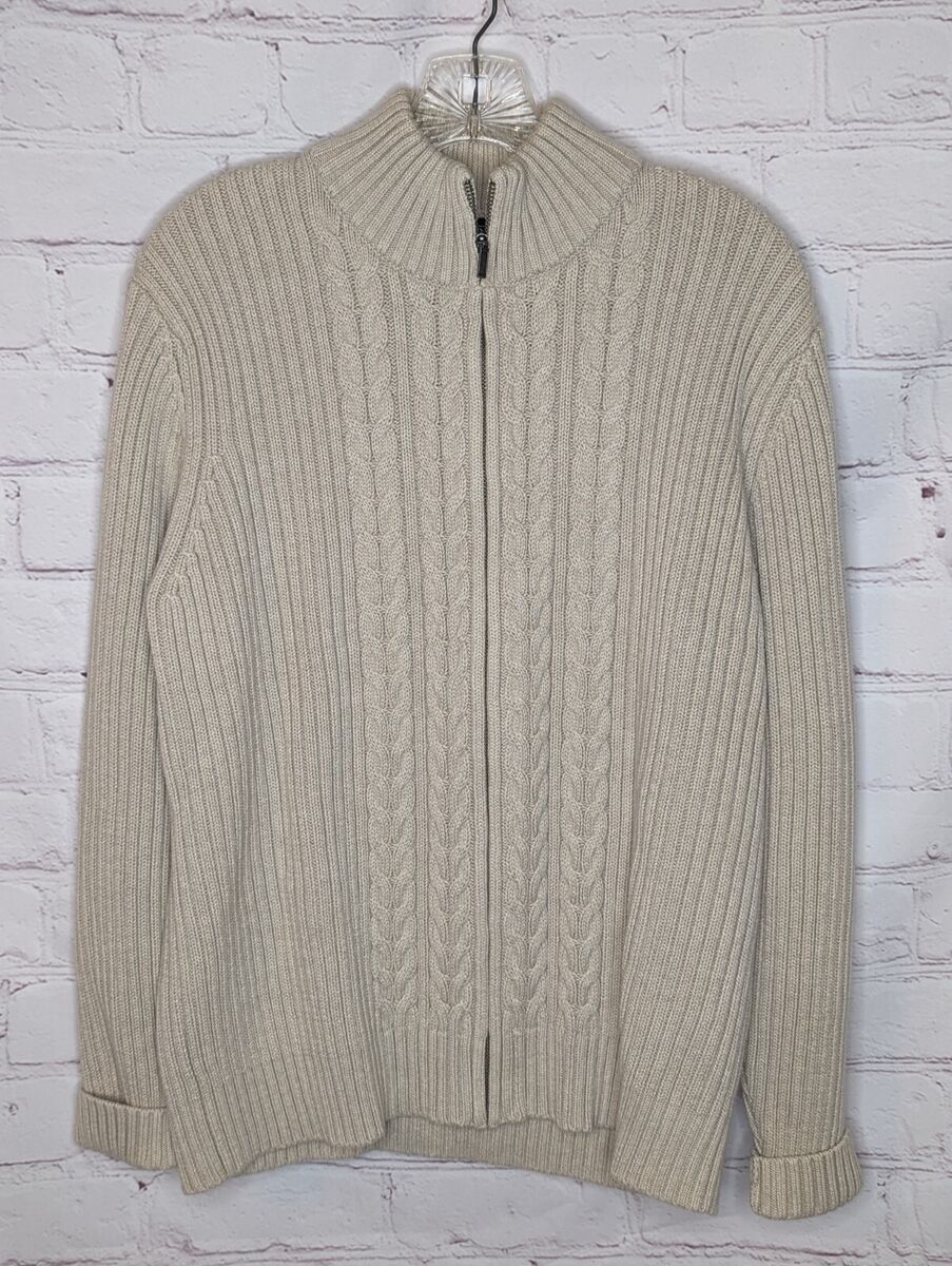90s Lands End Cable Knit Full Zip Sweater Women's 100 90s Lands End Cable Knit Full Zip Sweater Women's 100