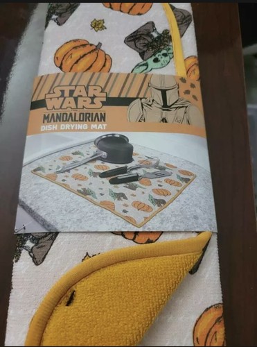 Star Wars The Mandalorian Thanksgiving/Kürbisse Geschirr Trockenmatte NEU - Bild 3 von 3