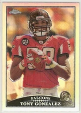 TONY GONZALEZ REFRACTOR 2009 TOPPS CHROME TC73 73 ATLANTA FALCONS KC CHIEFS HOF