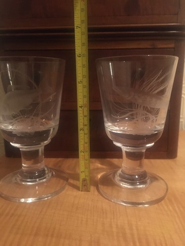 PETER DREISER MBE - Two Rare limited edition wheel-engraved wine Glasses, 1972 - Picture 12 of 12